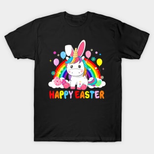 Easter Cute Unicorn Wearing Bunny Ears Easter Eggs T-Shirt